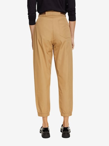 ESPRIT Loosefit Bundfaltenhose in Beige