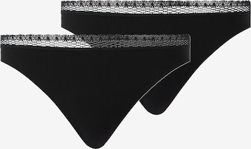 String Chantelle en noir : devant