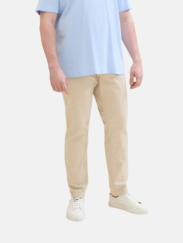 TOM TAILOR Men + Regular Chino Pants in Beige: front