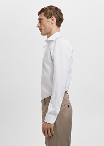 MANGO MAN Slim fit Button Up Shirt 'Emeritol' in White