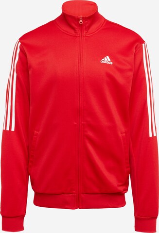 ADIDAS SPORTSWEAR Athletic Zip-Up Hoodie 'Tiro Suit-Up' in Red: front