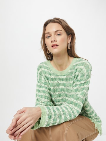 MORE & MORE Sweater 'Jacquard' in Green