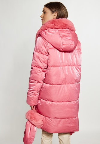 Cappotto invernale di faina in rosa