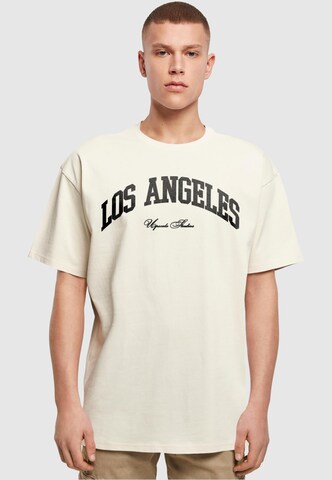 MT Upscale T-shirt 'L.A. College' i beige: framsida