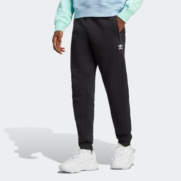 ADIDAS ORIGINALS Tapered Pants 'Trefoil Essentials' in Black: front