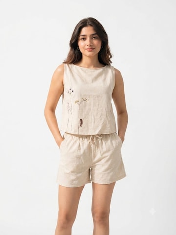 Reich Couture Kombinezon 'Crop Top and shorts' w kolorze beżowy: przód