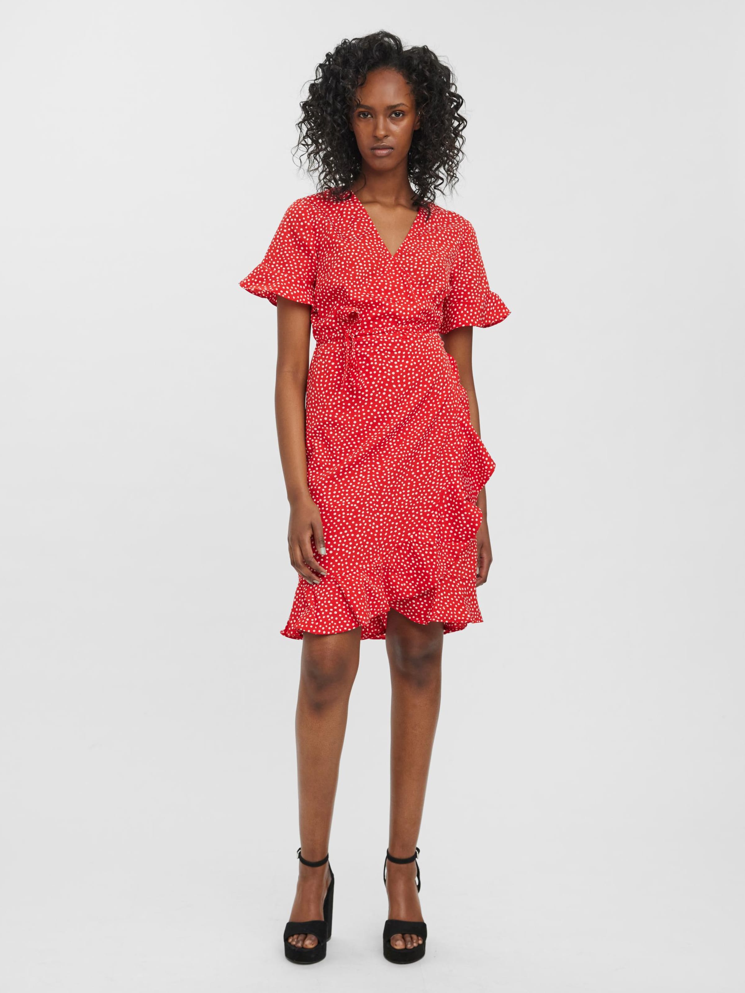 Vero moda red discount polka dot dress