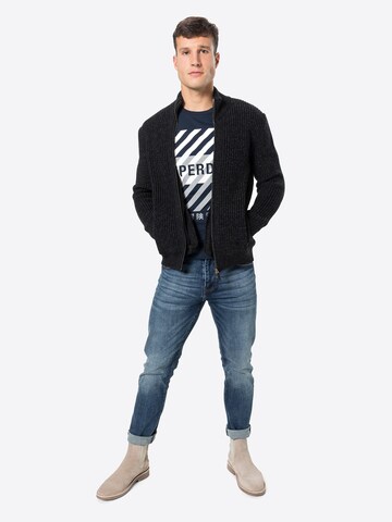 Superdry Regular fit Funkcionalna majica | modra barva