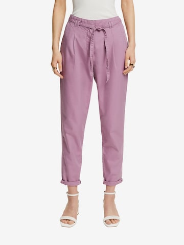 Coupe slim Pantalon à pince ESPRIT en violet : devant