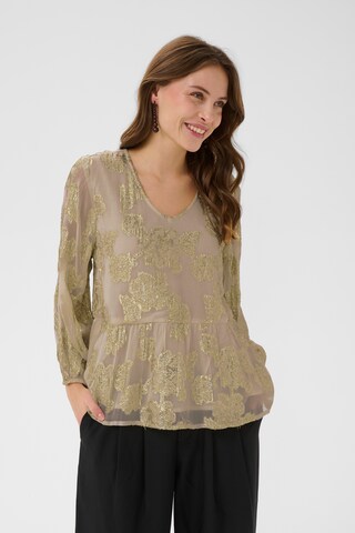 Chemisier 'CUBuda' CULTURE en beige : devant