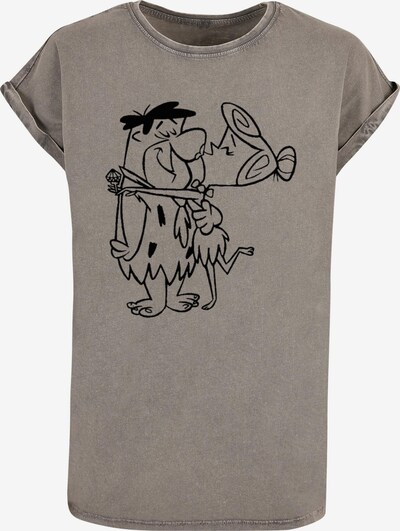 ABSOLUTE CULT T-Shirt 'The Flintstones - Fred And Wilma Kiss' in schlammfarben / schwarz, Produktansicht