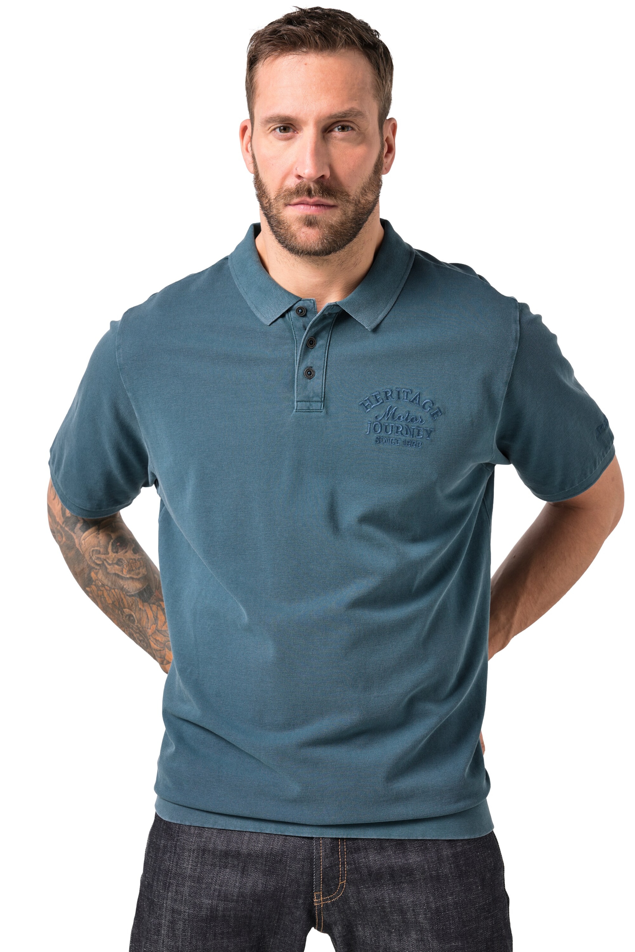 JP1880 Shirt in Blauw: voorkant