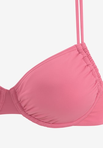 LASCANA T-Shirt Bikini zgornji del | roza barva