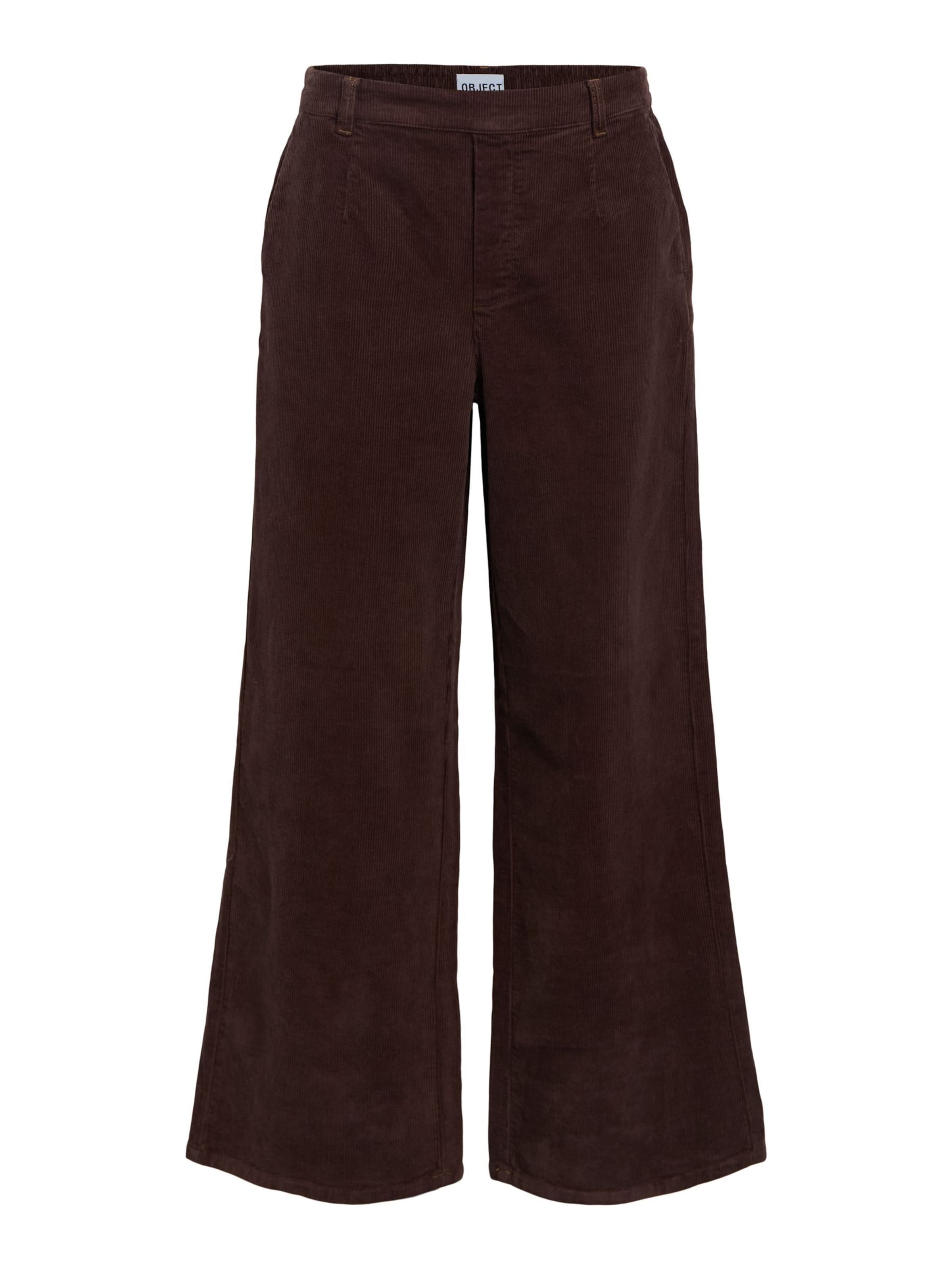 OBJECT Wide leg Trousers in Brown: front