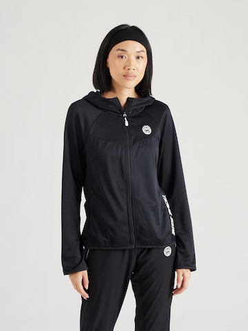 BIDI BADU Athletic Zip-Up Hoodie in Black: front