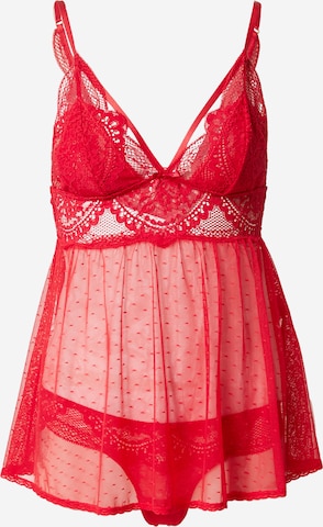 Hunkemöller - Camisa de noite 'Oceana' em vermelho: frente