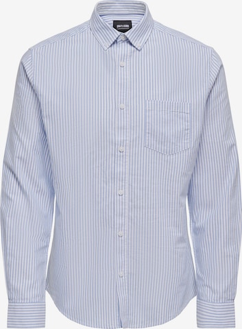 Only & Sons Button Up Shirt 'Alvaro' in Blue: front