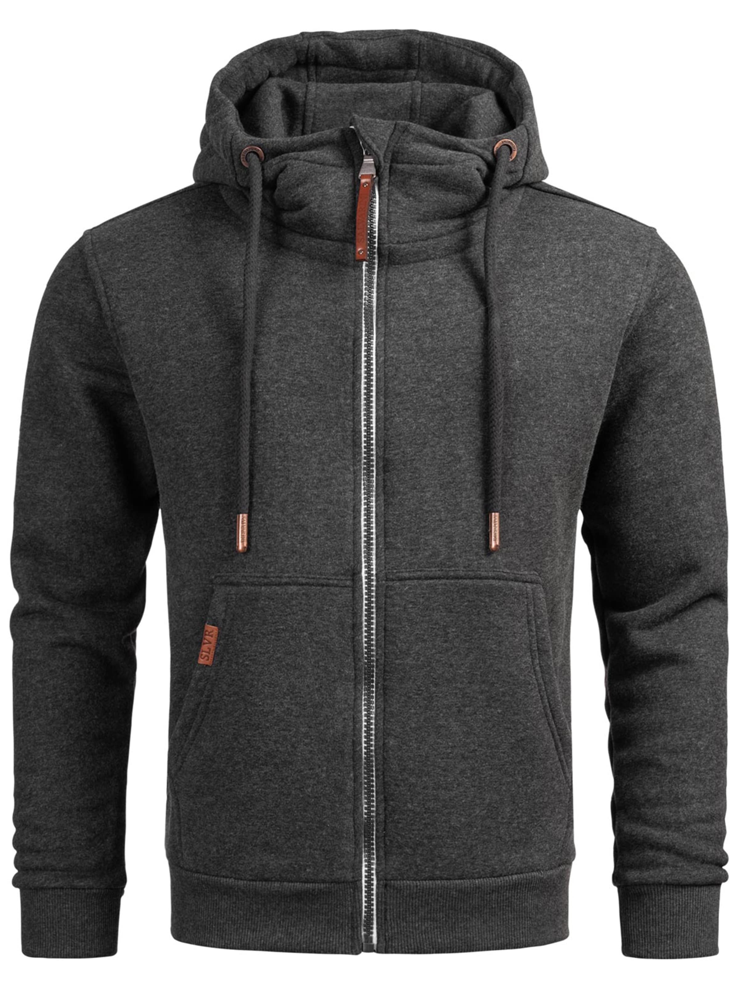 Alessandro Salvarini Sweatjacke 'Geenio' in Grau: Vorderseite