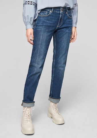 QS Regular Jeans in Blauw: voorkant