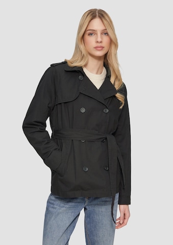 QS Between-seasons coat in Black: front
