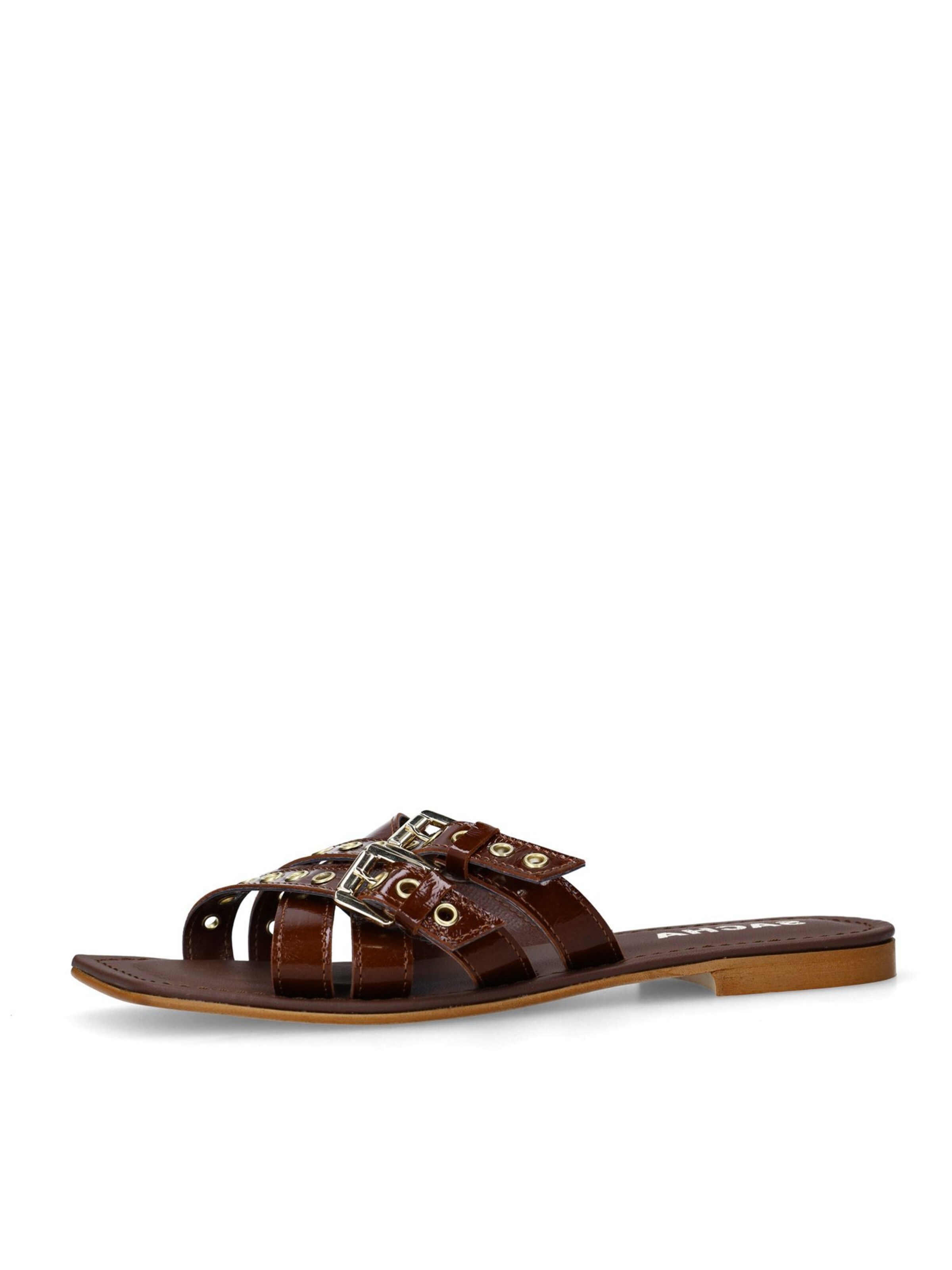 SACHA Mules in Brown: front