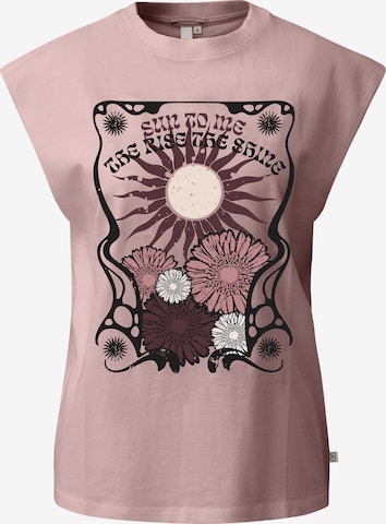 T-shirt QS en rose : devant
