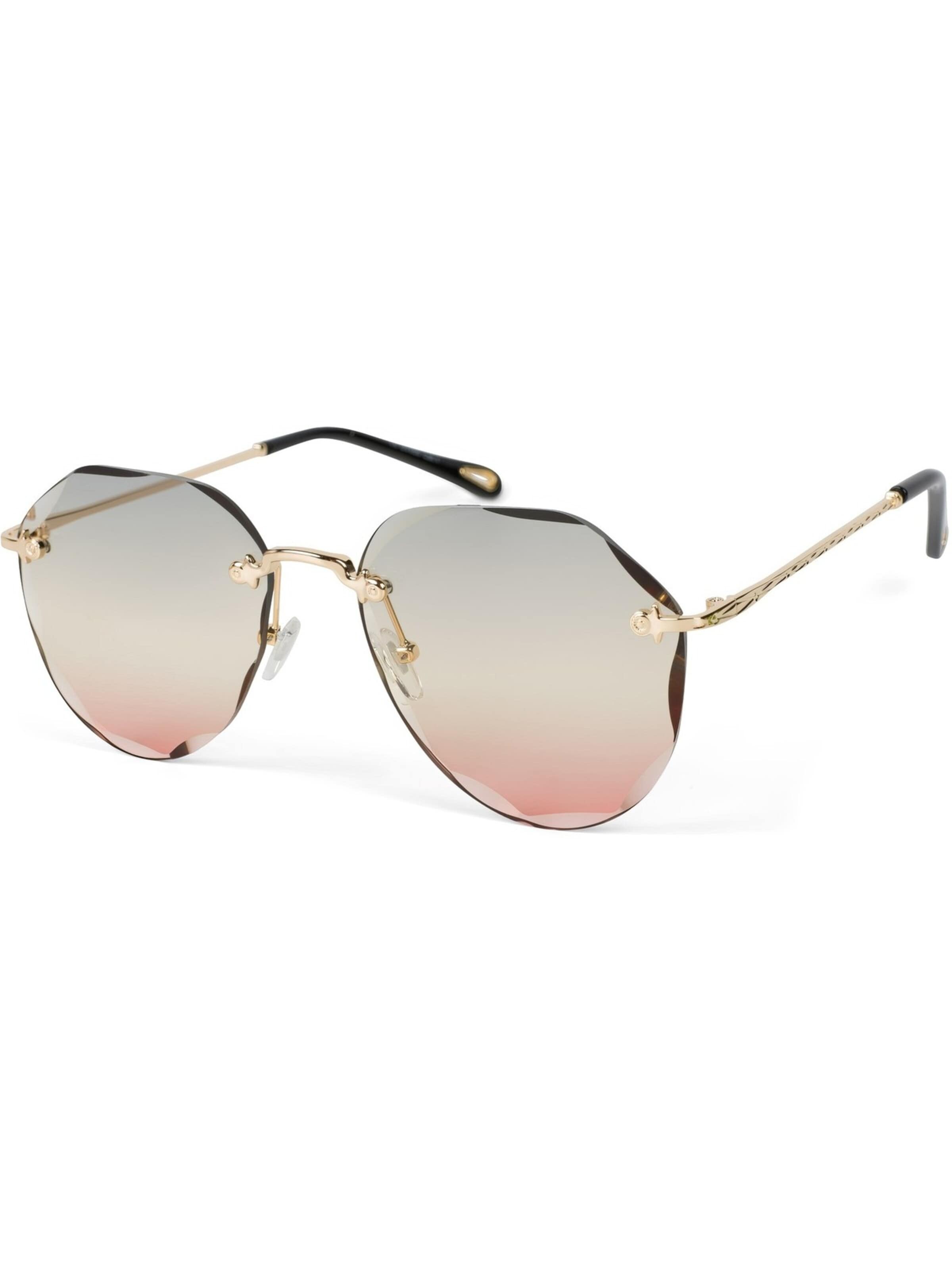 styleBREAKER Sonnenbrille 'Rahmenlose Piloten Sonnenbrille mit Diamant Schliff'‌‌‌ in Orange: Vorderseite