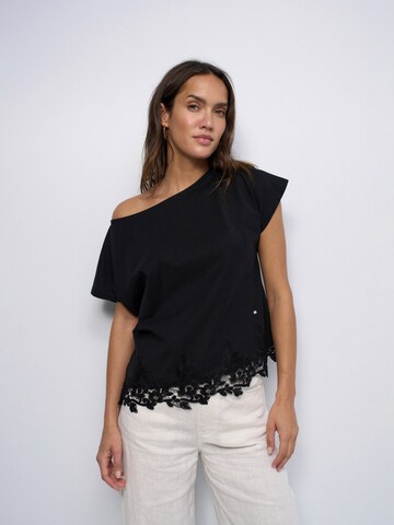 T-shirt Salsa Jeans en noir : devant