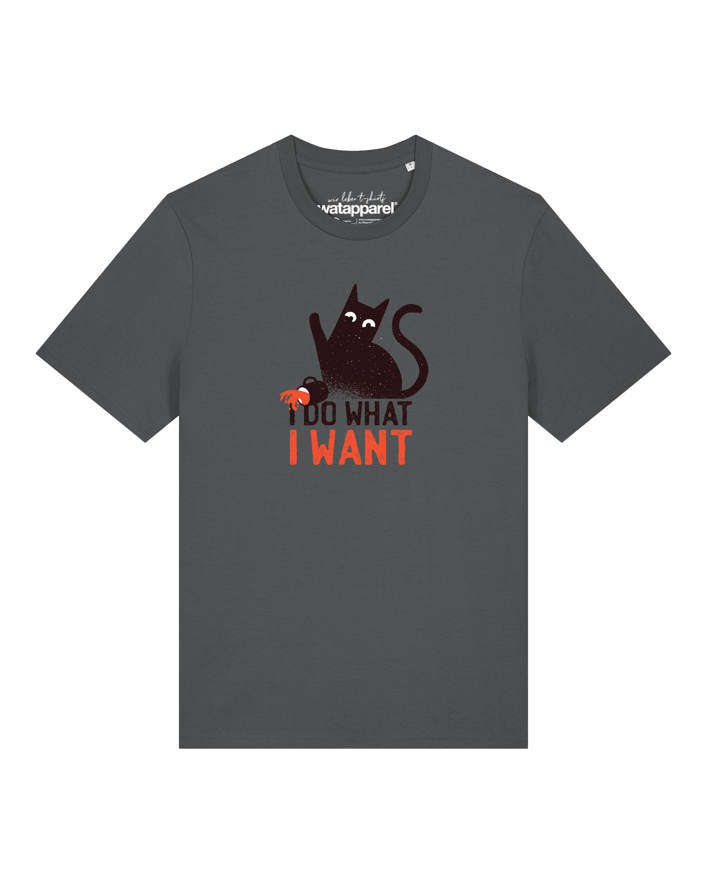 Watapparel Shirt ' Cat ' in Grijs: voorkant