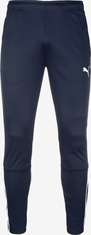 PUMA Tapered Workout Pants 'TeamLiga' in Blue: front