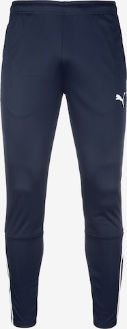 Effilé Pantalon de sport 'TeamLiga' PUMA en bleu : devant