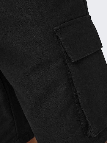 Regular Pantalon cargo 'Sinus' Only & Sons en noir