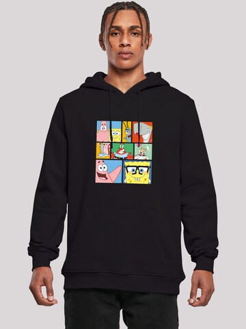 F4NT4STIC Sweatshirt 'Spongebob Squarepants Collage' in Zwart: voorkant
