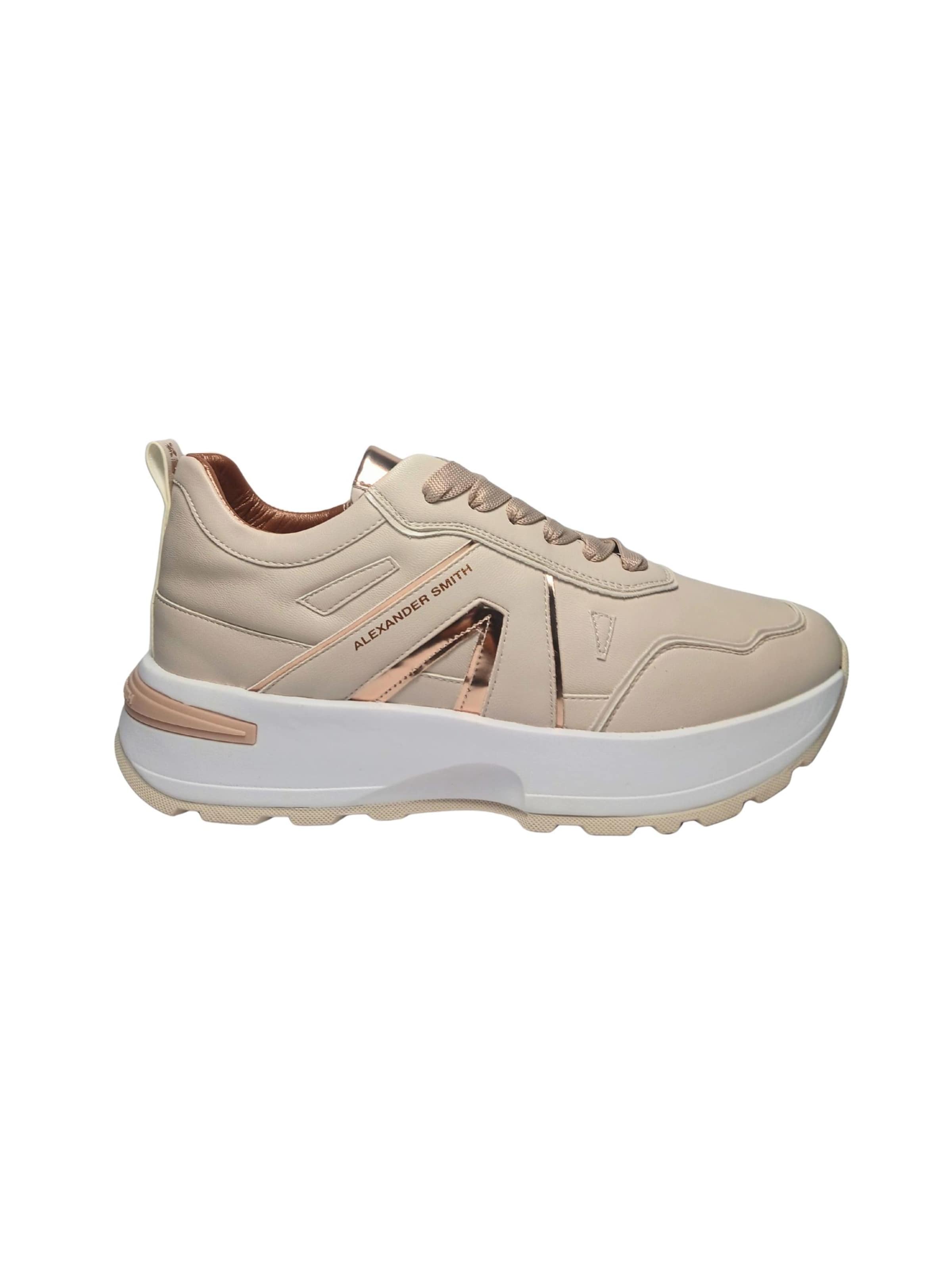 Alexander Smith Sneakers laag in Beige: voorkant