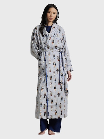 Polo Ralph Lauren Bathrobe short ' Iconic Bear ' in Blue: front