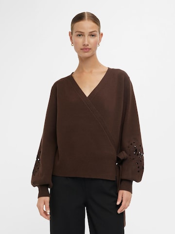 OBJECT Knit cardigan in Brown: front