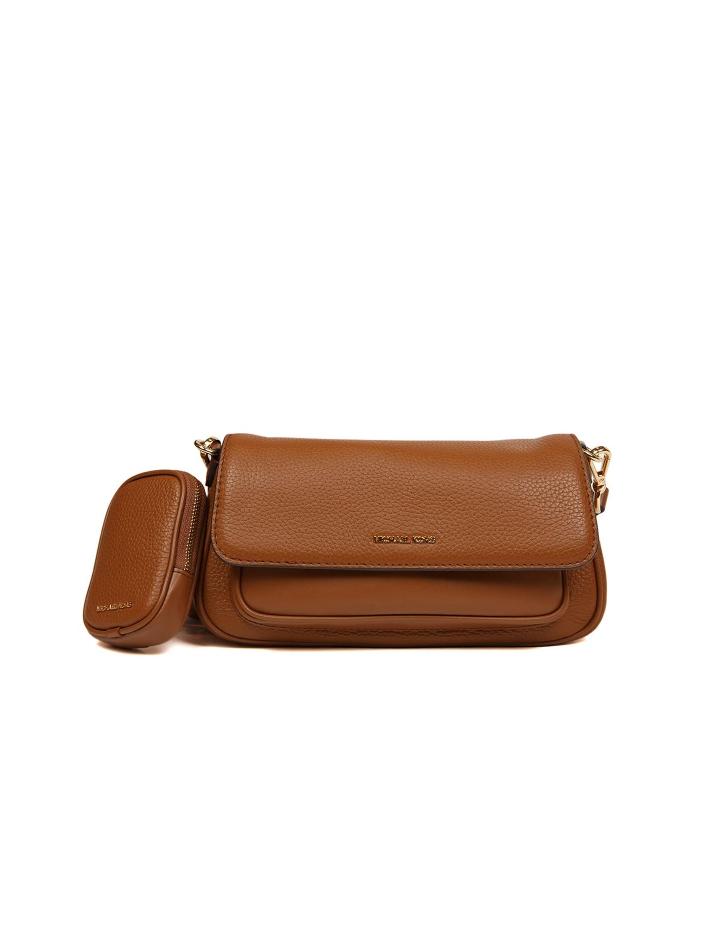 Michael Kors - Bolso de hombro 'Jet Set Travel Small Flap Crossbody With Tech Attachment' en marrón: frente