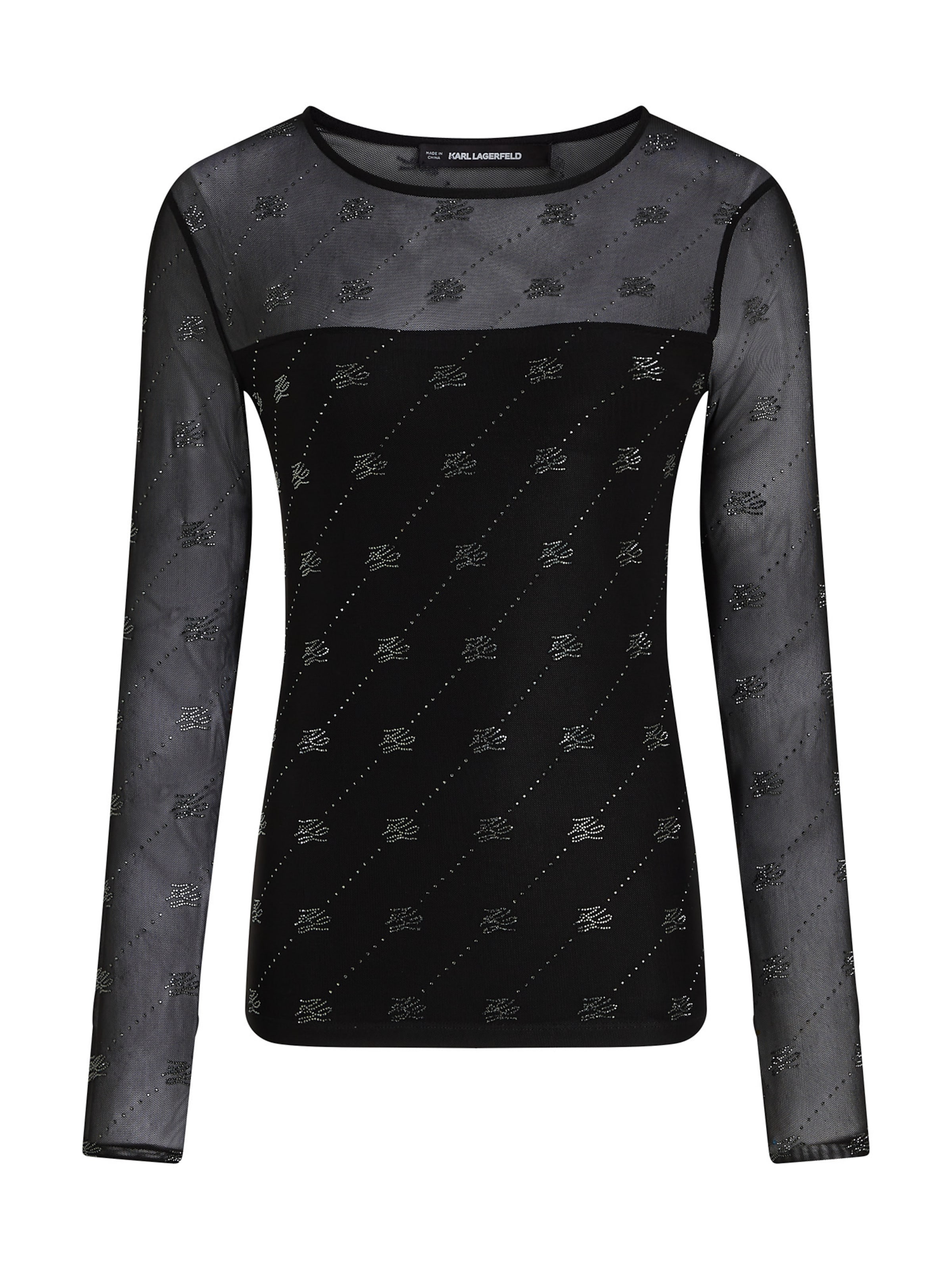 Karl Lagerfeld Μπλουζάκι σε μαύρο: μπροστά