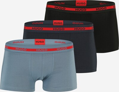 Boxeri 'PLANET' HUGO pe albastru porumbel / gri metalic / roșu / negru, Vizualizare produs