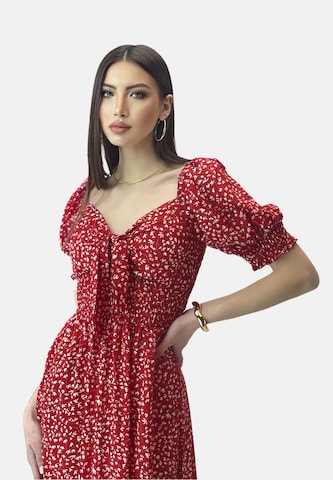 Elara Summer Dress in Red