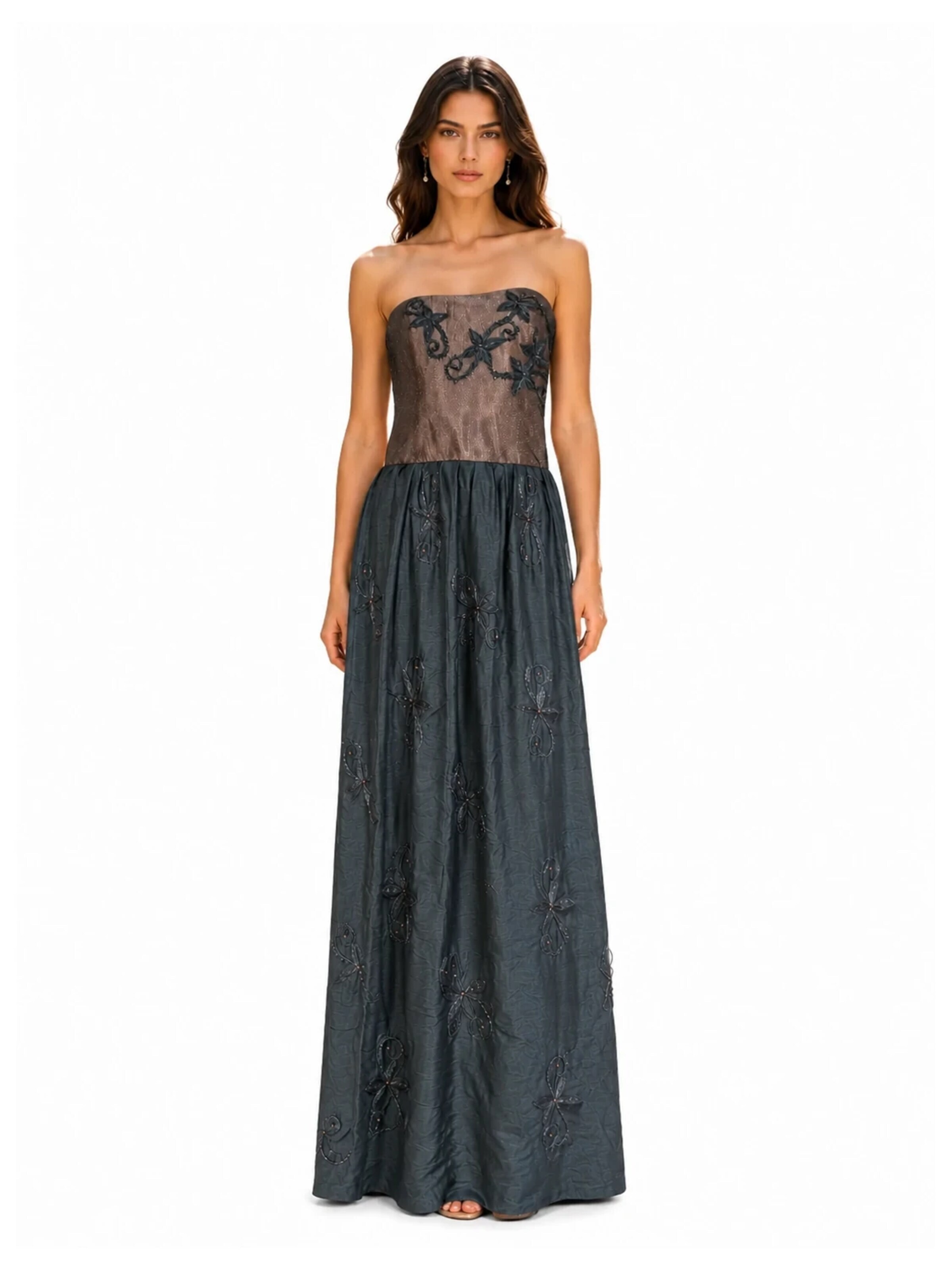 Atelier Jeanne Evening dress 'Sara' in Brown: front