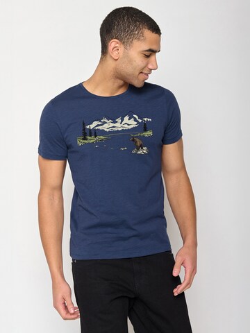 GREENBOMB Shirt 'Nature Bear Sitting' in Blue: front