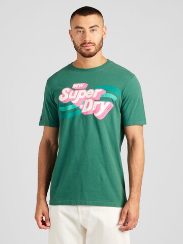 Superdry Тениска 'Cooper 70er Jahre' в зелено: отпред