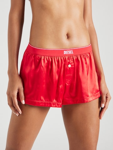 DIESEL - Pijama de pantalón corto en rojo: frente