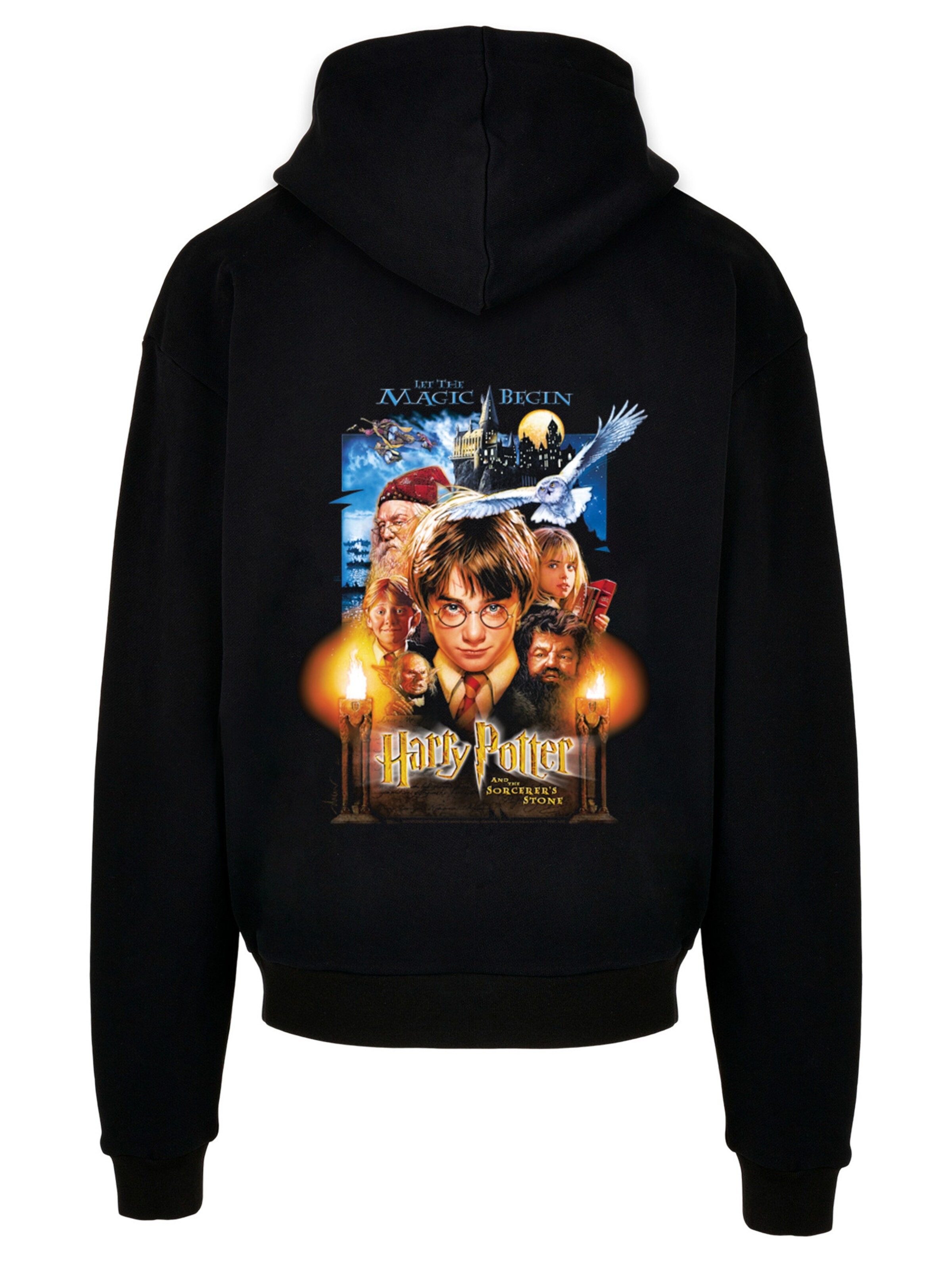 F4NT4STIC Sweatshirt 'Harry Potter Stein der Weisen Poster' in Schwarz: Vorderseite