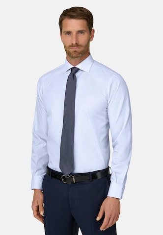 Coupe regular Chemise Boggi Milano en bleu : devant