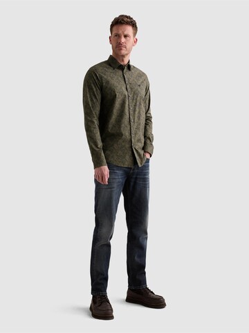 PME Legend Regular fit Overhemd 'Shirt with allover print and embroidered logo' in Groen