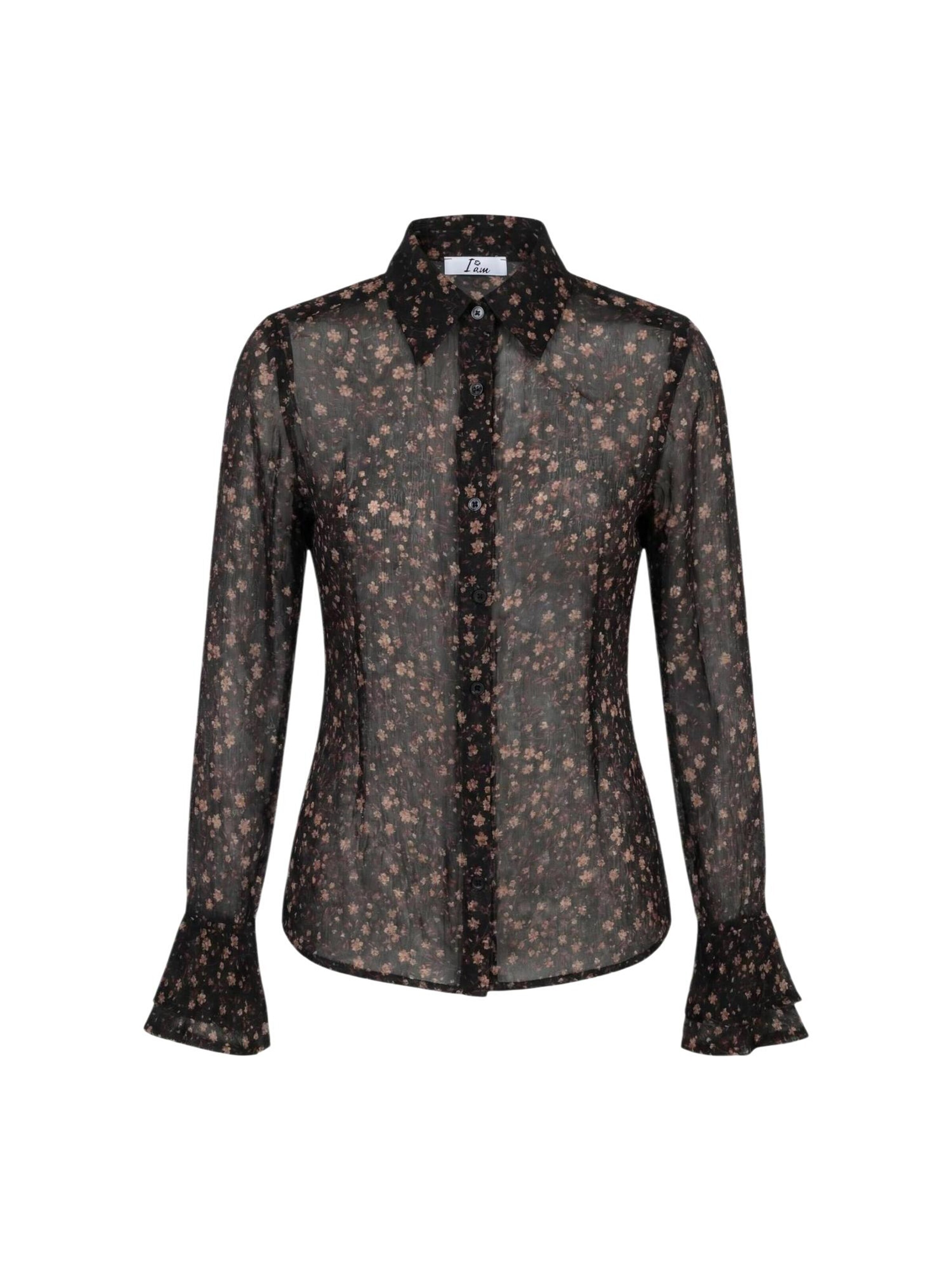 I AM Blus 'Camicia Trasparente 95242' i svart