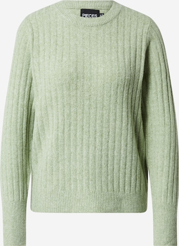 PIECES Sweter 'NOVA' w kolorze zielony: przód