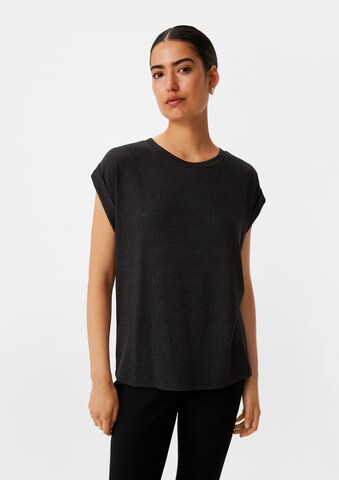 comma casual identity Shirt in Zwart: voorkant